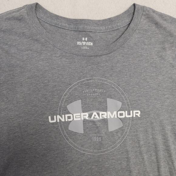 Under Armour Graphic Crew Neck Short Sleeve Casual T Shirt Womens Size XS Gray - Picture 1 of 9